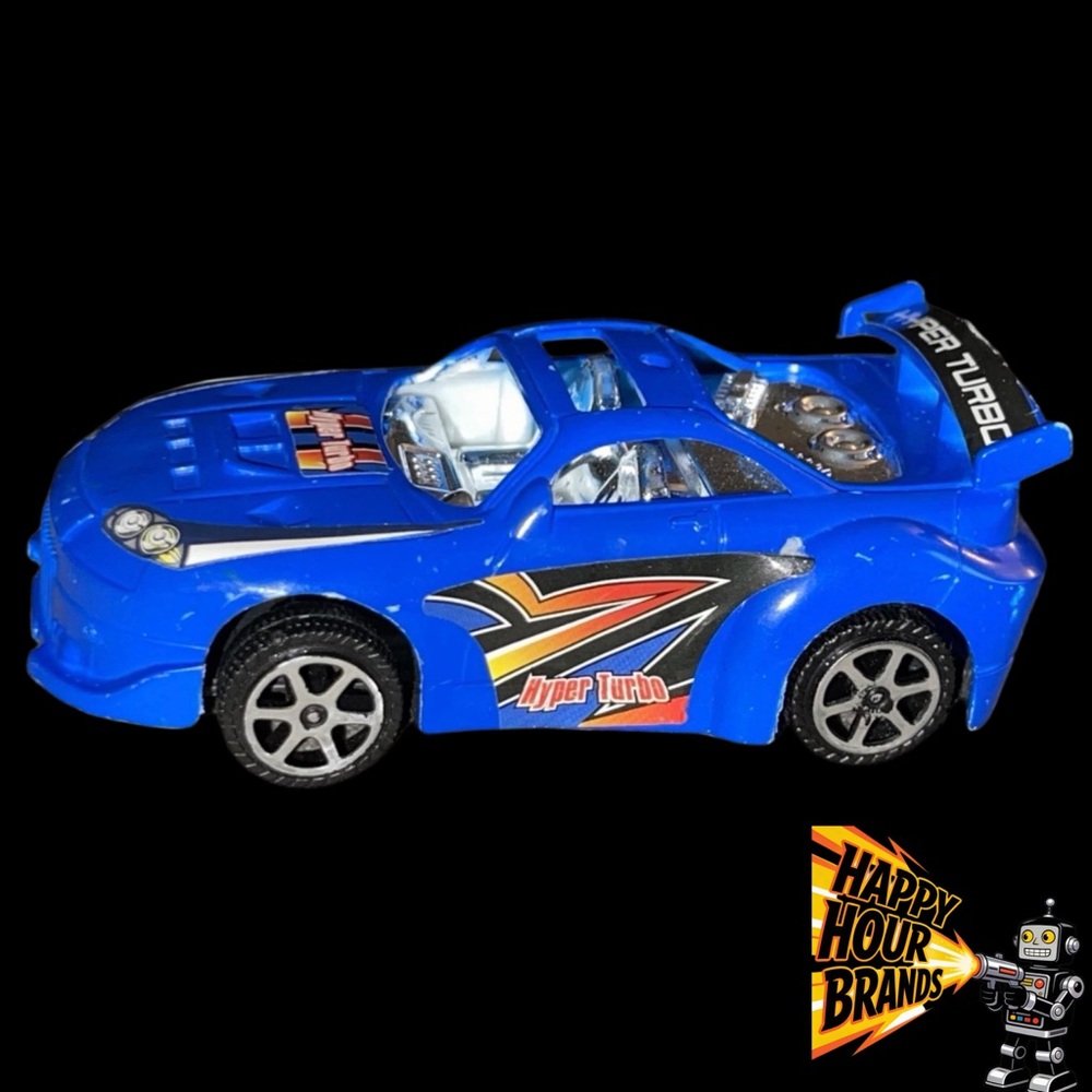 Greenbrier International Hyper Turbo Blue Race Car Plastic Kids Toy